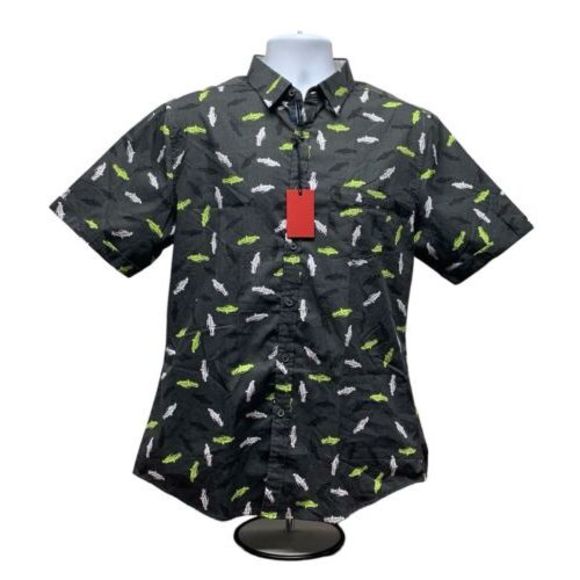 RED Brand Mens Button Up Novelty Car Shirt Size Large NWT - Picture 1 of 7